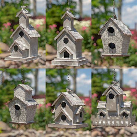 decorative metal bird houses|galvanized metal bird house.